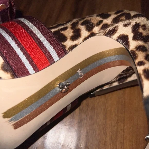 Sam Edelmam G0136l1250, Sand Leopard, Sz 6.5 Italy Couture Style New - Picture 3 of 13